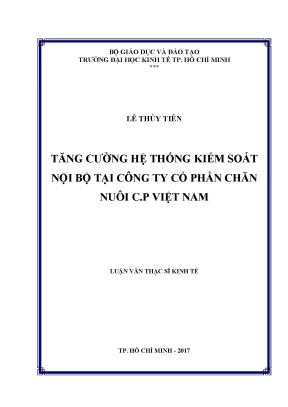 Luận văn tăng cường hệ thống kiểm soát nội bộ tại công ty cổ phần c p việt nam