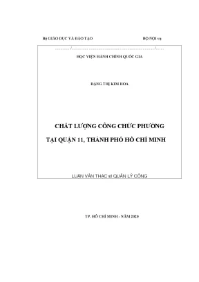 Luận văn thạc sĩ chất lượng công chức phường tại quận 11 thành phố hồ chí minh