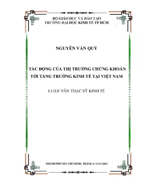 Luận văn tác động của thị trường chứng khoán tới tăng trưởng kinh tế tại việt nam