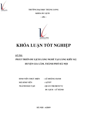 Phát triển du lịch làng nghề tại làng kiêu kỵ huyện gia lâm thành phố hà nội
