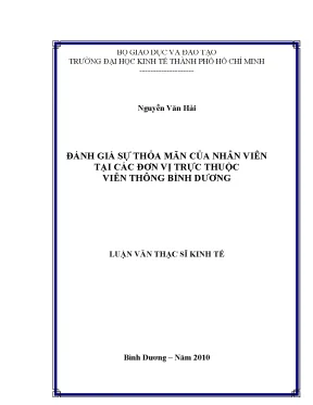 Luận văn đánh giá sự thỏa mãn của nhân viên tại các đơn vị trực thuộc viễn thông bình dương luận văn thạc sĩ