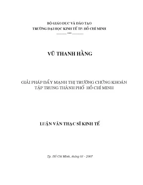 Luận văn giải pháp đẩy mạnh thị trường chứng khoán tập trung thành phố hồ chí minh