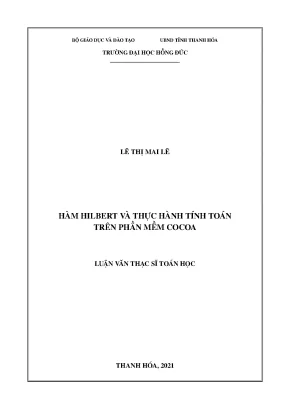 Luận văn hàm hilbert và thực hành tính toán trên phần mềm cocoa