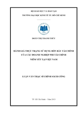 Luận văn đánh giá thực trạng sử dụng đòn bẩy tài chính của các doanh nghiệp phi tài chính niêm yết tại việt nam