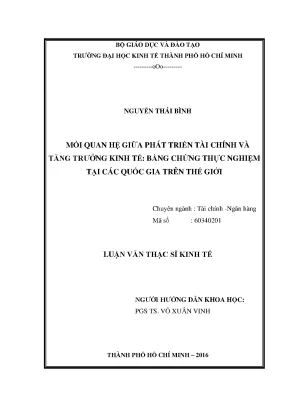 Luận văn mối quan hệ giữa phát triển tài chính và tăng trưởng kinh tế bằng chứng thực nghiệm tại các quốc gia trên thế giới