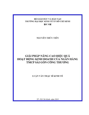 Luận văn gỉải pháp nâng cao hiệu quả hoạt động kinh doanh của ngân hàng tmcp sài gòn công thương luận văn thạc sĩ