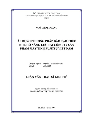 Luận văn áp dụng phương pháp đào tạo theo khe hở năng lực tại công ty sản phẩm máy tính fujitsu việt nam luận văn thạc sĩ