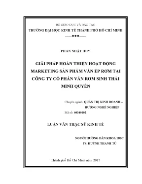 Luận văn giải pháp hoàn thiện hoạt động marketing sản phẩm ván ép rơm tại công ty cổ phần ván rơm sinh thái minh quyền