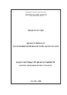 Luận văn thạc sĩ quản lý kinh tế quản lý nhân lực tại xí nghiệp kinh doanh nước sạch cầu giấy