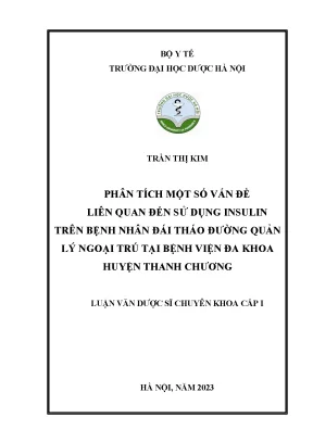 Trần thị kim phân tích một số vấn đề liên quan đến sử dụng insulin trên bệnh nhân đái tháo đường quản lý ngoại trú tại bệnh viện đa khoa huyện thanh chương luận văn dược sĩ chuyên khoa cấp i