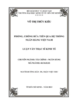 Luận văn phòng chống rửa tiền qua hệ thông ngân hàng việt nam