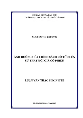 Luận văn ảnh hưởng của chính sách cổ tức lên sự thay đổi giá cổ phiếu