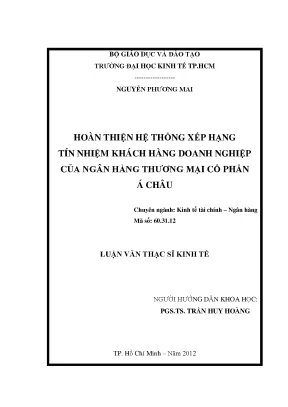 Luận văn hoàn thiện hệ thống xếp hạng tín nhiệm khách hàng doanh nghiệp của ngân hàng thương mại cổ phần á châu