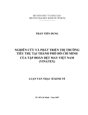 Luận văn nghiên cứu và phát triển thị trường tiêu thụ tại thanh phố hồ chí minh của tập đoàn dệt may việt nam vinatex