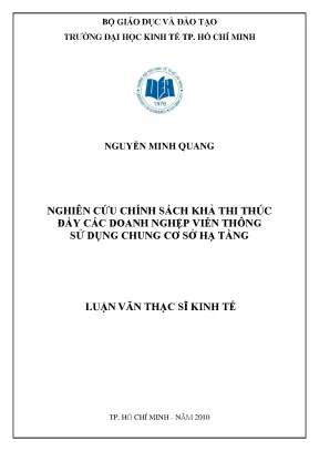 Luận văn nghiên cứu chính sách khả thi thúc đẩy các doanh nghiệp viễn thông sử dụng chung cơ sở hạ tầng