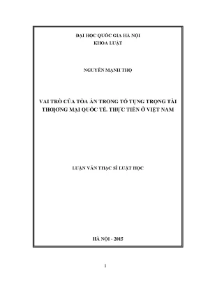 Vai trò của tòa án trong tố tụng trọng tài thương mại quốc tế thực tiễn ở việt nam