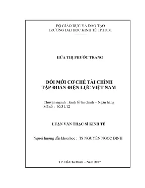 Luận văn đổi mới cơ chế tài chính tập đoàn điện lực việt nam kèm dĩa cd
