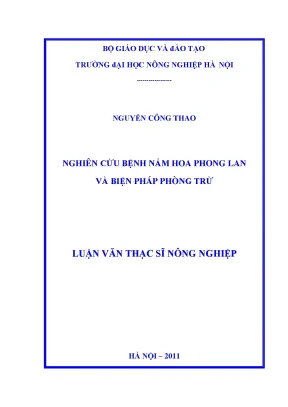 Nghiên cứu bệnh nấm hoa phong lan và biện pháp phòng trừ