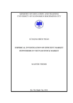 Luận văn empirical investigation of efficient market hypothesis in vietnam stock market