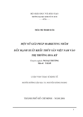 Luận văn giải pháp marketing đẩy mạnh xuất khẩu thủy sản việt nam vào thị trường hoa kỳ luận văn thạc sĩ