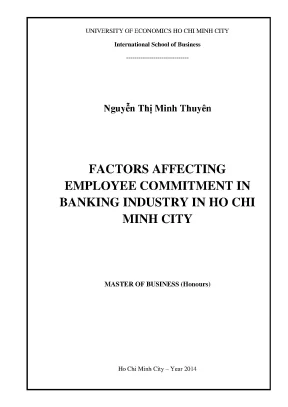 Luận văn factors affecting employee commitment in banking industry in ho chi minh