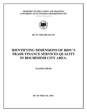 Luận văn identifying dimension of bidvs trade finance services quality in hochiminh city area