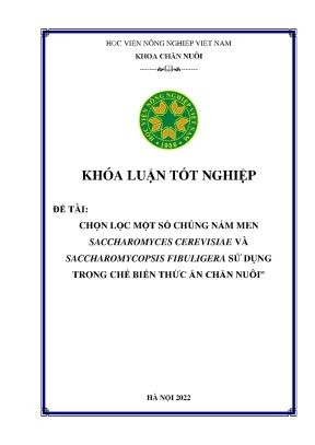 Chọn lọc một số chủng nấm men saccharomyces cerevisiae và saccharomycopsis fibuligera sử dụng trong chế biến thức ăn chăn nuôi
