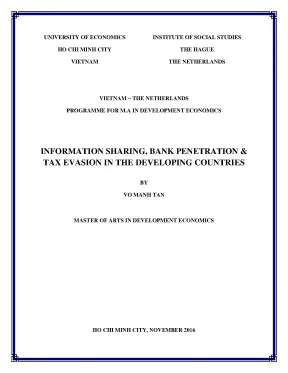 Luận văn information sharing bank penetration and tax evasion in the developing countries