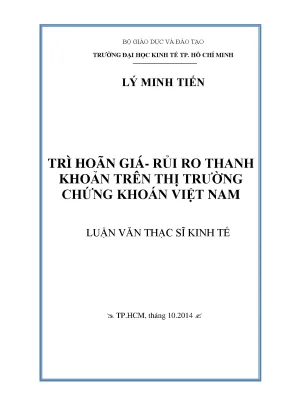 Luận văn trì hoãn giá rủi ro thanh khoản trên thị trường chứng khoán việt nam