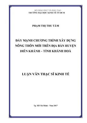 Luận văn đẩy mạnh chương trình xây dựng nông thôn mới trên địa bàn huyện diên khánh tỉnh khánh hoà