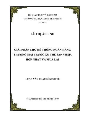 Luận văn giải pháp cho hệ thống ngân hàng thương mại trước xu thế sáp nhập hợp nhất và mua lại luận văn thạc sĩ
