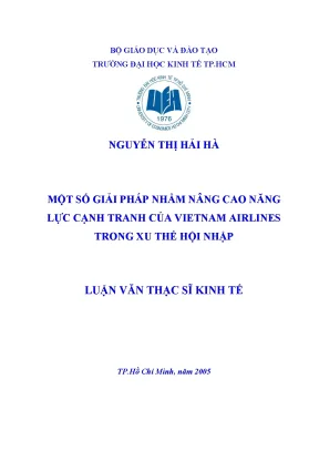 Luận văn một số giải pháp nhằm nâng cao năng lực cạnh tranh của vietnam airlines trong xu thế hội nhập 001
