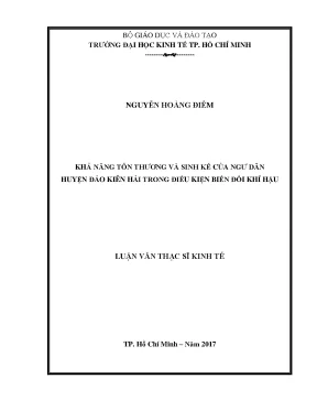 Luận văn khả năng tổn thương và sinh kế của ngư dân huyện đảo kiên hải trong điều kiện biến đổi khí hậu