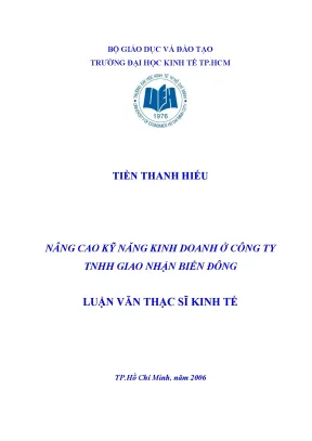 Luận văn nâng cao kỹ năng kinh doanh ở công ty tnhh giao nhận biển đông