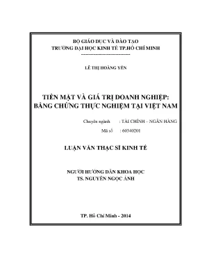 Luận văn tiền mặt và giá trị doanh nghiệp bằng chứng thực nghiệm tại việt nam