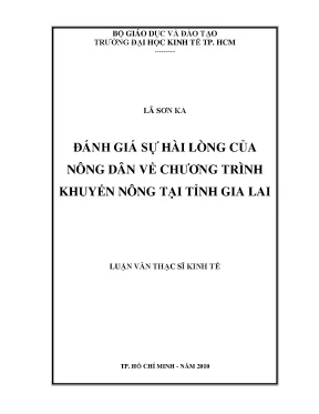 Luận văn đánh giá sự hài lòng của nông dân về chương trình khuyến nông tại tỉnh gia lai