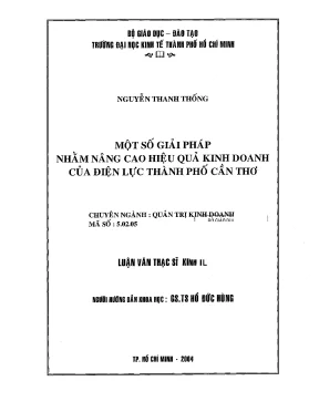 Luận văn một số giải pháp nhằm nâng cao hiệu quả kinh doanh của điện lực thành phố cần thơ