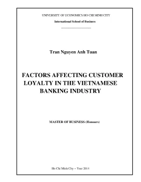 Luận văn factors affecting customer loyalty in the vietnamese banking industry
