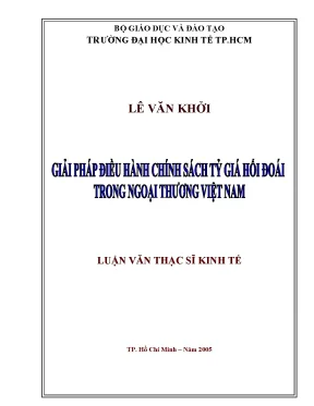 Luận văn giải pháp điều hành chính sách tỷ giá hối đoái trong ngoại thương việt nam