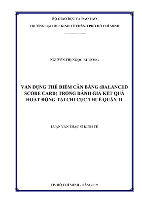 Luận văn vận dụng thẻ điểm cân bằng balanced score card trong đánh giá kết quả hoạt động tại chi cục thuế quận 11