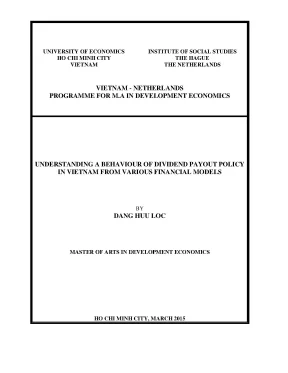 Luận văn understanding a behaviour of dividend payout policy in vietnam from various financial models