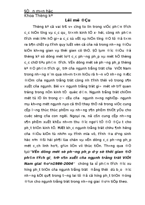 Vận dụng một số phương pháp dãy số thời gian để phân tích giá trị sản xuất của ngành trồng trọt việt nam giai đoạn1986 2004