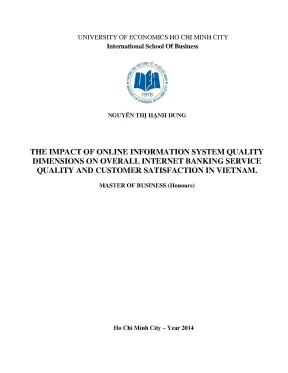 Luận văn the impact of online infomation system quality dimensions on overall tnternet banking service quality and custemer satifaction in vietnam