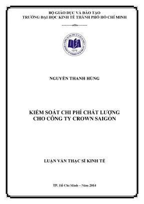 Luận văn kiểm soát chi phí chất lượng cho công ty crown saigon