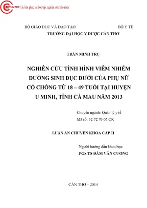 0246 nghiên cứu tình hình viêm nhiễm đường dinh dục dưới của phụ nữ có chồng từ 18 49 tuổi tại huyện u minh tỉnh cà mau năm 2013
