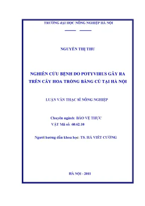 Nghiên cứu bệnh do potyvirus gây ra trên cây hoa trồng bằng củ tại hà nội
