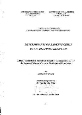 Luận văn determinants of banking crisis in developing countries