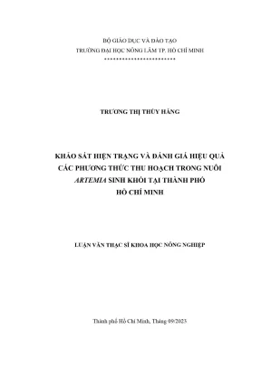 Luận văn thạc sĩ nuôi trồng thủy sản khảo sát hiện trạng và đánh giá hiệu quả các phương thức thu hoạch trong nuôi artemia sinh khối tại thành phố hồ chí minh