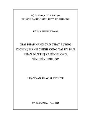 Luận văn giải pháp nâng cao chất lượng dịch vụ hành chính công tại ubnd thị xã bình long tỉnh bình phước