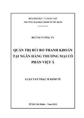 Luận văn quản trị rủi ro thanh khoản tại ngân hàng thương mại cổ phần việt á